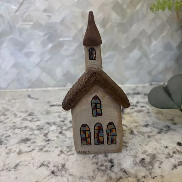 Vintage 1998 Blossom Bucket Suzi Skoglund Church Stain Glass Windows Signed Suzi - Picture 3 of 9